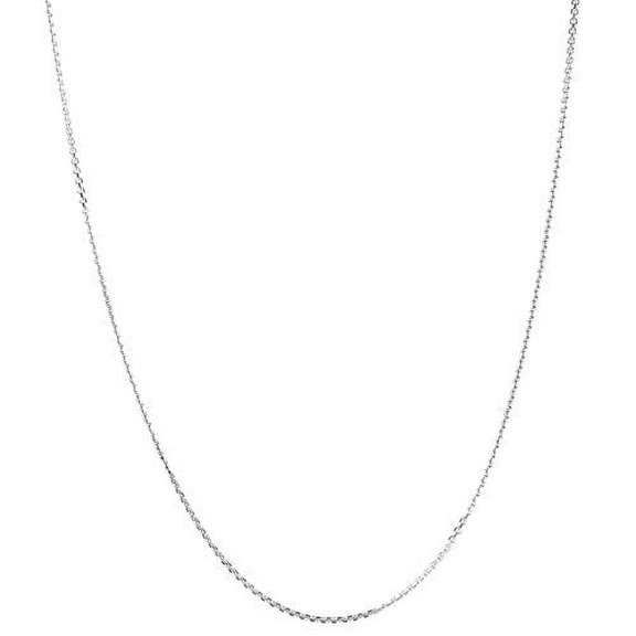 JewelStop 925 Sterling Silver Rhodium Plated 0.6 mm Cable Chain Necklace 16" w/Lobster Claw Clasp