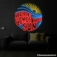 thumbnail image 3 of Glowneon Here Come The Sun Neon Sign, Here Come The Sun Neon Sign, Sunrise Wave Led Light, 3 of 5
