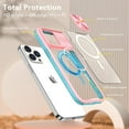 thumbnail image 3 of Clear Case Compatible with iPhone 14 Pro MagSafe with Sliding Camera Cover Protector, [Strong Magnets][Anti Yellow] Transparent Back Soft TPU Frame, for iPhone 14 Pro 6.1" (Blue+Pink), 3 of 12