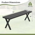 thumbnail image 3 of Costway 2 PCS 54" Patio Metal Bench with Slatted Seat & X Legs Backless Loveseat for Yard, 3 of 9