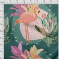 thumbnail image 4 of oneOone Cotton Flex Teal Green Fabric Tropical Abstract With Flamingo Craft Projects Decor Fabric Printed By The Yard 40 Inch Wide, 4 of 4