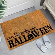 Sruiluo Rugs Savings Clearance! Halloween Welcome Rugs Cartoon Door Mat Hallway Kitchen Floor Polyester Foot Mat, Super Soft, Non-Slip, Quick-Drying, Room Decor, Brown J, 15.7"x23.6"