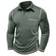 thumbnail image 4 of Blusa y camisa de manga larga con cuello vuelto para hombre, color liso, informal, de moda, para negocios, con botones y solapa, de poliéster., 4 of 9