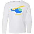 thumbnail image 3 of Inktastic Blue Helicopter Long Sleeve Youth T-Shirt, 3 of 5