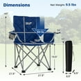 thumbnail image 3 of Gymax Oversized Camping Chairs Heavy Duty Outdoor Folding Chair w/Cooler Pouch Navy, 3 of 8