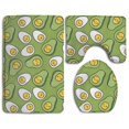 thumbnail image 1 of ABPHQTO Palta Juego de alfombras de baño de 3 piezas Alfombra de baño Alfombra de contorno y tapa de inodoro, 1 of 2