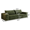 thumbnail image 3 of Aukfa 3-Seater Corduroy Sofa, Deep Seat Cloud Couch, No Assembly Frameless Loveseat for Living Room, Bedroom, Apartment, Green, 3 of 8