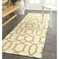 thumbnail image 3 of SAFAVIEH Dhurrie Selena Geometric Moroccan Wool Area Rug, Ivory/Yellow, 6' x 9', 3 of 4