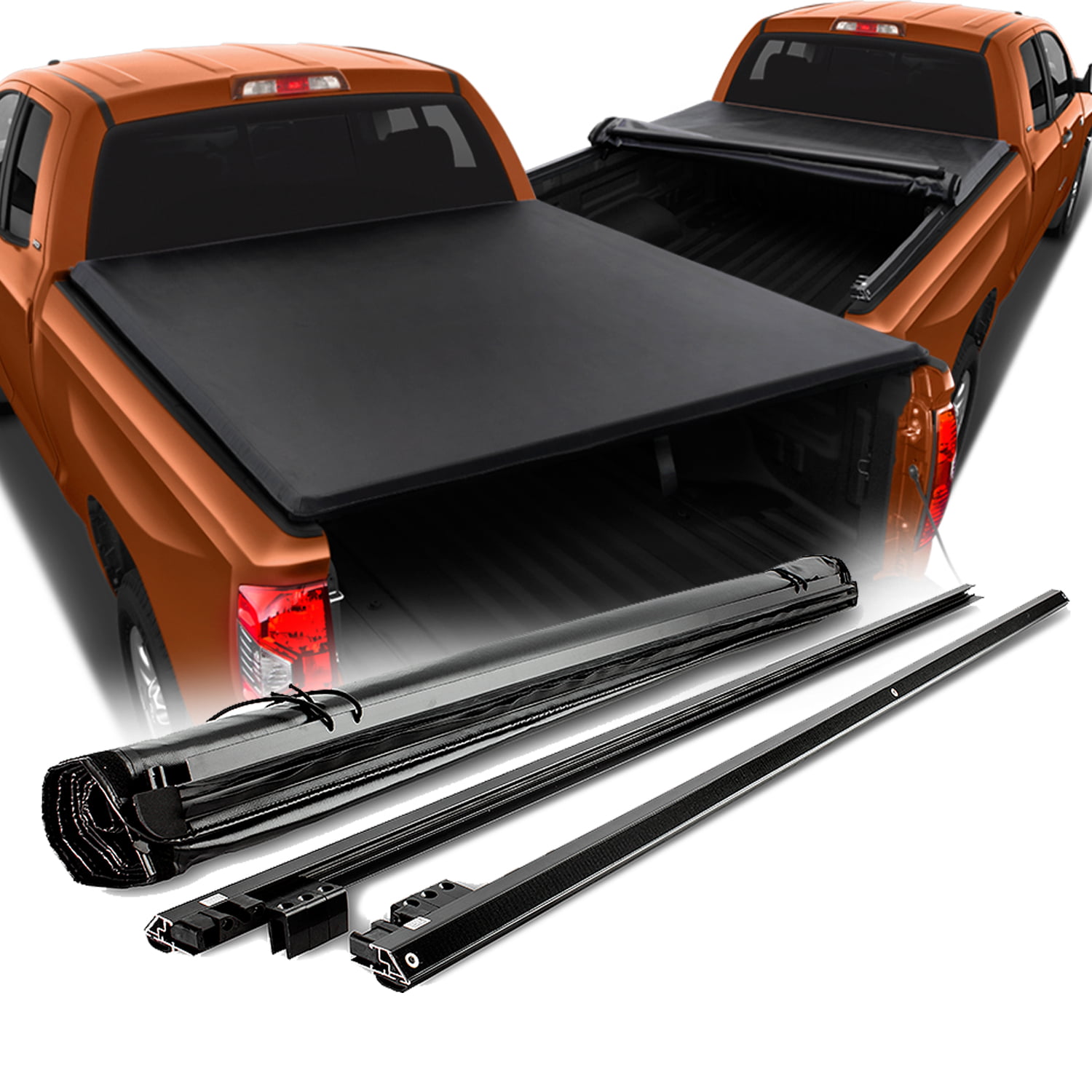 Soft Roll Up Tonneau Cover For 2007-18 Toyota Tundra Standard/Extended 6.5Ft 78"