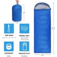 thumbnail image 3 of Sleeping Bag, Lightweight 3 Season Weather Sleep Bags, Microfiber Filled for Backpacking/Hiking/Camping/Mountaineering with Compression Sack, 3 of 4