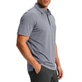 thumbnail image 4 of VSSSJ Golf Shirts for Men Quick Dry Moisture Wicking Casual Short Sleeve Shirt Waffle Collared Button Loose Breathable Summer Shirts Gray M, 4 of 7