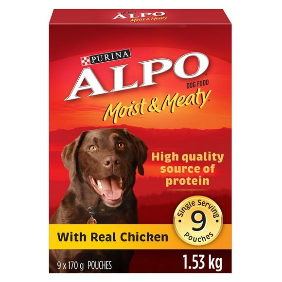 ALPO Moist & Meaty Fait avec du Vrai Poulet, Nourriture Semi-Humide pour Chiens 1,53 kg 1,53 kg