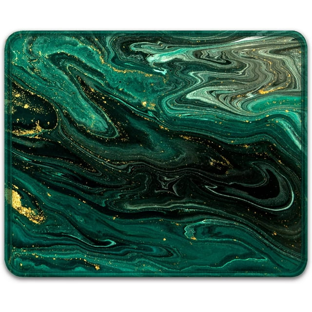 SUNENAT Mouse Pad, Square Anti-Slip Rubber Gaming Mousepad, Premium-Textured & Waterproof Mouse Mat with Stitched Edges, Cute Office Mouse Pads for Women Men Computer Laptops, 10" x 8", Teal River