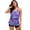 Purple, variant on Women's Swimsuit Set V Neck Tankini Top with High Waisted Full Coverage Bottom Two Piece Bathing Suit Size