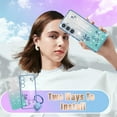 thumbnail image 6 of (3in1 for Samsung Galaxy S23 FE Case for Women Girls Glitter Girly Cute Bling Flowers Blue Phone Cases with Ring Stand Design Sparkle Floral Shiny Pretty Cover for Samsung S23 FE 5G 6.4'', 6 of 12