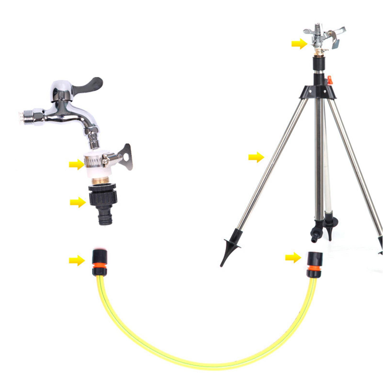 Nishiyuenyi Adjustable Impact Traveling Sprinkler Tripod Base Stainless Steel for Yard Plant