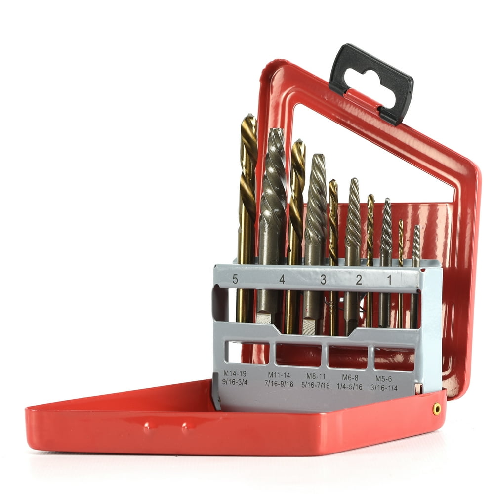 Neiko 01925A 10 Piece Screw Extractor and Left Hand Drill Bit Set
