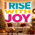 thumbnail image 3 of I Rise With Joy Message on Color Blocks, Inspirational Retro Style for Rainbow Decor Lovers, Positive Wall Decor, Friendship Gift, Tapestry Wall Hanging for Bedroom and Dorm, 3 of 7