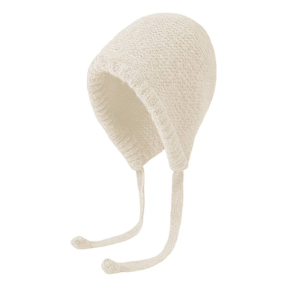 MEICHEN Cute Thickened Warm Ear Protection Wool Cold Proof Knitted Bomber Hat for Women Winter Thermal Beanie Hat