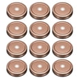 thumbnail image 1 of 12pcs Tapas para frascos Mason 2.76" Cubiertas de lata para conservas con agujero para popote, oro rosa, 1 of 7