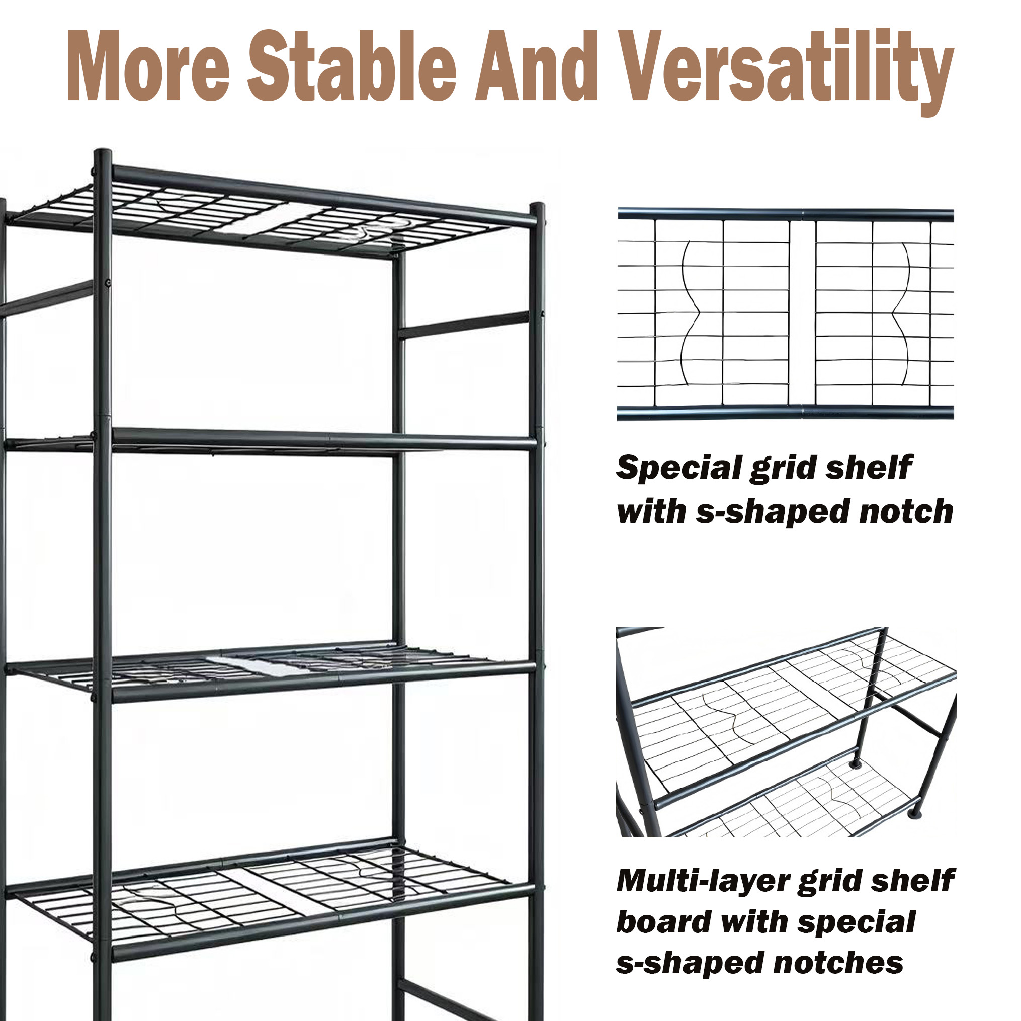 Dkriqie 5-Tier Metal Storage Rack, 1000 lbs Capacity photo 5