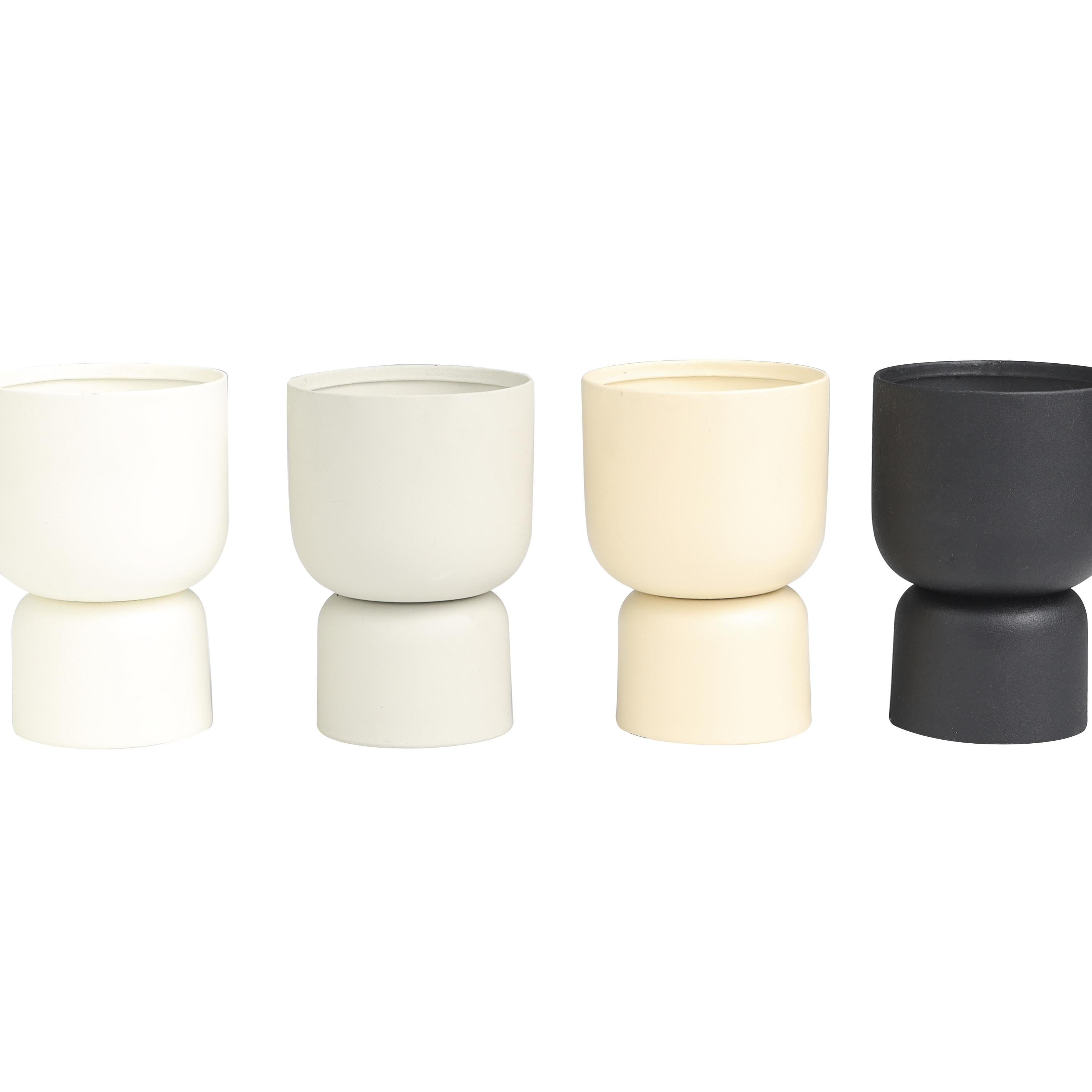 DecMode 4 Holder Multi Colored Metal Egyptian Mint, Mediterranean Fig, Sauvignon Blanc, and Vanilla Marshmallow Scented 12 oz 2 Wick Candle with White Wax, (Set of 4)