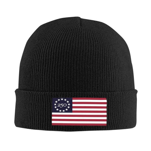 America'S 250th Anniversary Flag Knit Beanie For Men Women Slouchy Beanie Hats Winter Knit Caps Soft Ski Hat Unisex Knitted Hat