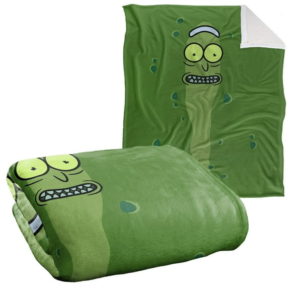 Rick and Morty Blanket, 50"x60", Pickle Rick Silky Touch Sherpa Back Super Soft Throw Blanket