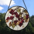 thumbnail image 2 of Vintage Style Christmas Gift - Cranberries Stained Glass Hanging Ornament - Snow-Dusted Pines Christmas Tree Decor, Gift for Family & Friends, Keepsake 2025, 2 of 3