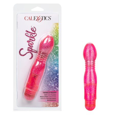 CalExotics Sparkle Twinkle Multi-Speed Glitter Finish Teaser Wand Vibrator - Pink