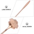 thumbnail image 5 of Cucharas de acero inoxidable con mango largo, cucharas mezcladoras para té, cóctel, café, agitador, flor de cerezo de oro rosa, 3 uds., 5 of 5