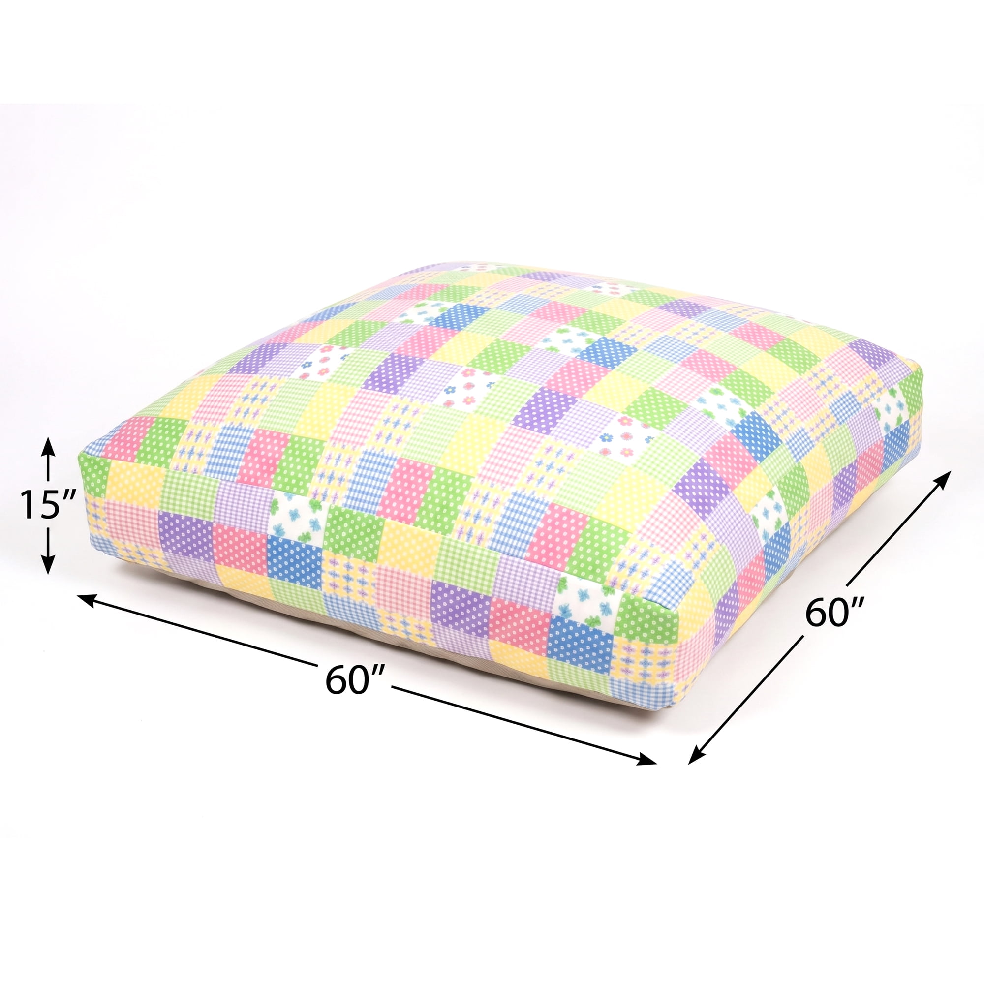 Sensory Crash Pad for Kids & Adults,Soft Landing Crash Mat with Foam Blocks,Removable and Washable Cover,Non-Slip Bottom for Jumping, Relaxing & Play,60" x 60"