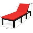 thumbnail image 2 of Gymax Lot de 2 Chaises Longues de Patio en Rotin avec Dossier Réglable, Coussinées, Rouge et Blanc Cassé, 2 of 7