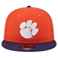 thumbnail image 2 of Men's New Era Orange Clemson Tigers Two-Tone 9FIFTY Snapback Hat, 2 of 6