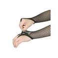 thumbnail image 4 of INSPIRE CHIC Women's Fishnet Glove Elastic Lace Elbow Length Fingerless Gloves with Finger Loop One Size Black, 4 of 7