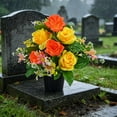 thumbnail image 6 of Artificial Cemetery Flowers for Grave in Vase Faux Flower Arrangements Cemetery Decorations Memorial Flowers with Pot for Outdoor Headstones Decoration,1pcs, 6 of 7