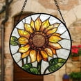 thumbnail image 5 of Stained Glass Window Hanging - Sunflower Flower Suncatcher Ready to Hang Window Doors Home Decoration and Christmas, Mother's Day Birthday Gifts for Women, Men, and Mom, 5 of 5