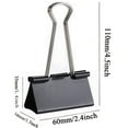 thumbnail image 2 of Large Binder Clips , Big Binder Clips For Office And Home Supplies, Black, 2 of 7