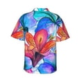 thumbnail image 3 of Kll Men'S Hawaiian Shirt Short Sleeve Button Down Beach Shirts-Bright Flowers, 3 of 8