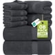 thumbnail image 1 of 8 Piece Luxury Towel Set – Majestic Plush, Super Absorbent & Quicker-to-Dry, Thick Ring Spun Cotton Towels for Bathroom, Spa & Hotel – 2 Bath, 2 Hand, 4 Washcloths, Grey, 1 of 5
