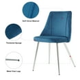 thumbnail image 5 of Set of 4 Modern Dining Chair with Metal Legs, Simple Light Luxury Vanity Chair, Upholstered Velvet Accent Chair for Kitchen, Bedroom, Living Room, Blue, 5 of 9