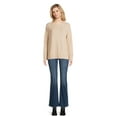 thumbnail image 4 of Time and Tru Women's Hacci Knit Pullover with Long-Sleeves, Single and 2-Pack, Sizes XS - XXL, 4 of 7