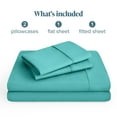 thumbnail image 3 of Bare Home Premium 1800 Collection 4-Piece Bed Sheet Set, King, Turquoise, 3 of 11