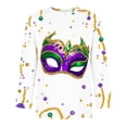 thumbnail image 2 of Jinhomg Holiday Party Tops for Men 2025 Mardi Gras Carnival Themed Graphic Tees Big and Tall Comfy 3/4 Sleeve Crew Neck T-Shirts Celebration Streetwear White XXXXL, 2 of 3