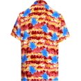 thumbnail image 2 of HAPPY BAY Men's Funky Beach Party Tropical Floral Shirts Short Sleeve Button Down Hawaiian Shirt for Men XS Coral, Flower Stripes, 2 of 6