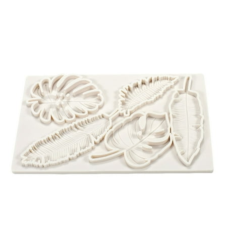 

5 Holes Monstera Deliciosa Leaf Shapes Fondant Molds Baking Gumpaste Moulds Chocolate Moulds Silicone Material for Cake