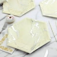 thumbnail image 6 of Efavormart 25 Pack - 12" Ivory Dinner Paper Plates, Hexagon Disposable Plate With Silver Foil Marble Design - 400 GSM Perfect for Wedding Receptions, Banquets, Catered Events, and Business Parties, 6 of 11