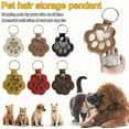 thumbnail image 2 of Paw Keys, Pawkeys, Handcrafted Leather Keepsake, Pet Hair Keychain for Dog Cat, The Paw Print Keepsake, Leather Paw Print Pet Fur Keepsake Keychain（Purple*3pcs), 2 of 6