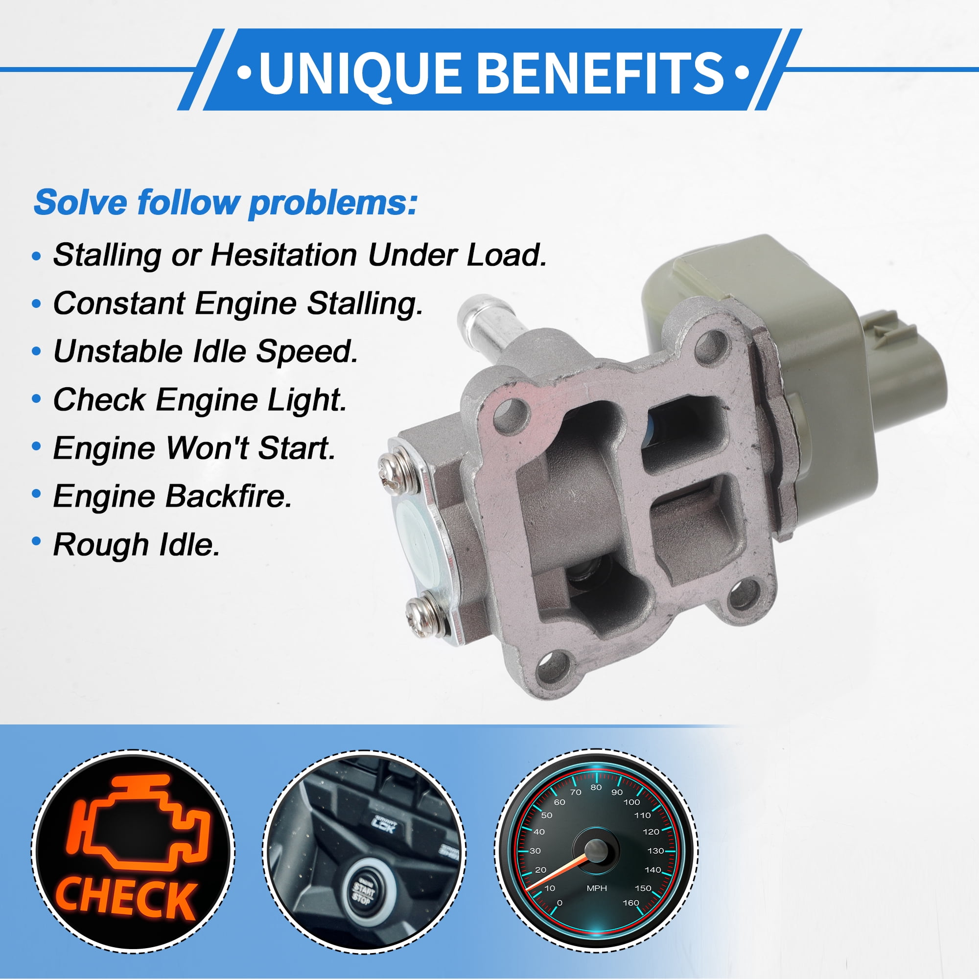 Unique Bargains Car Idle Air Control Valve for Toyota Camry 1987-1991 Replace No.1368000010 IACV Idle Motor Idle Air Control Valve for Stable Engine Operation