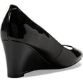 thumbnail image 4 of Nine West Canise3 Black1 Wedge Heel Slip On Rounded Peep Toe Fashion Pumps (Black, 8.5), 4 of 6